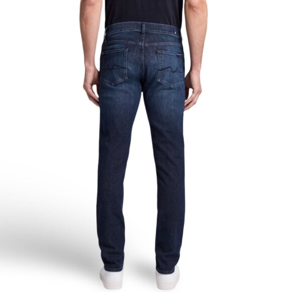 7 For All Mankind Slimmy Luxe Performance | Men's Dark Wash Jeans | Size 31/33 - Picture 2 of 14